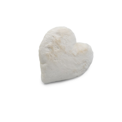 Fluffy heart ivory - kudde i konstmaterial