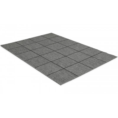 Madrid Square grå/svart - matta med gummibaksida