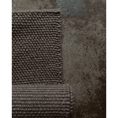 Sarek natural brown - handvävd ullmatta
