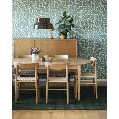 Block grön - handvävd ullmatta