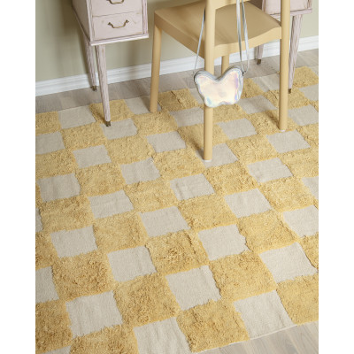 Holly gul - bomullsmatta