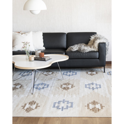 Folke beige - handvävd ullmatta