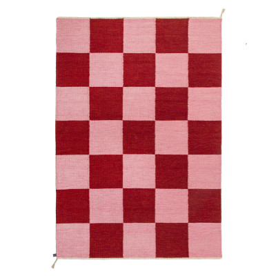 Haga röd/rosa - handvävd ullmatta