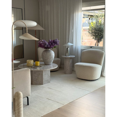 Block vit - handvävd ullmatta