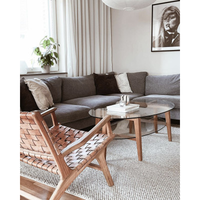 Sarek ljusgrå - handvävd ullmatta