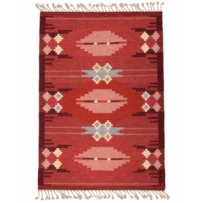 Örbyhus röd - handvävd ullmatta