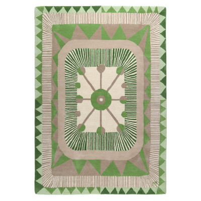 Zigzag green - handtuftad matta