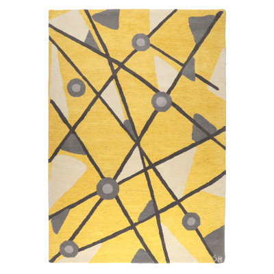 Geometry yellow - handtuftad matta