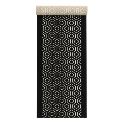 Avenue hexagon svart 59105/588 - gångmatta på metervara